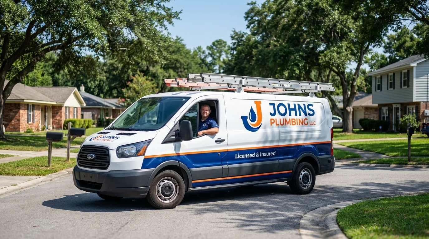 Johns Plumbing LLC service van in Vinita, OK