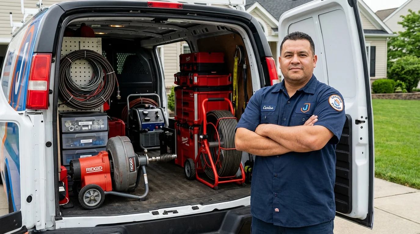 Professional drain cleaning equipment and Johns Plumbing LLC plumber in Vinita
